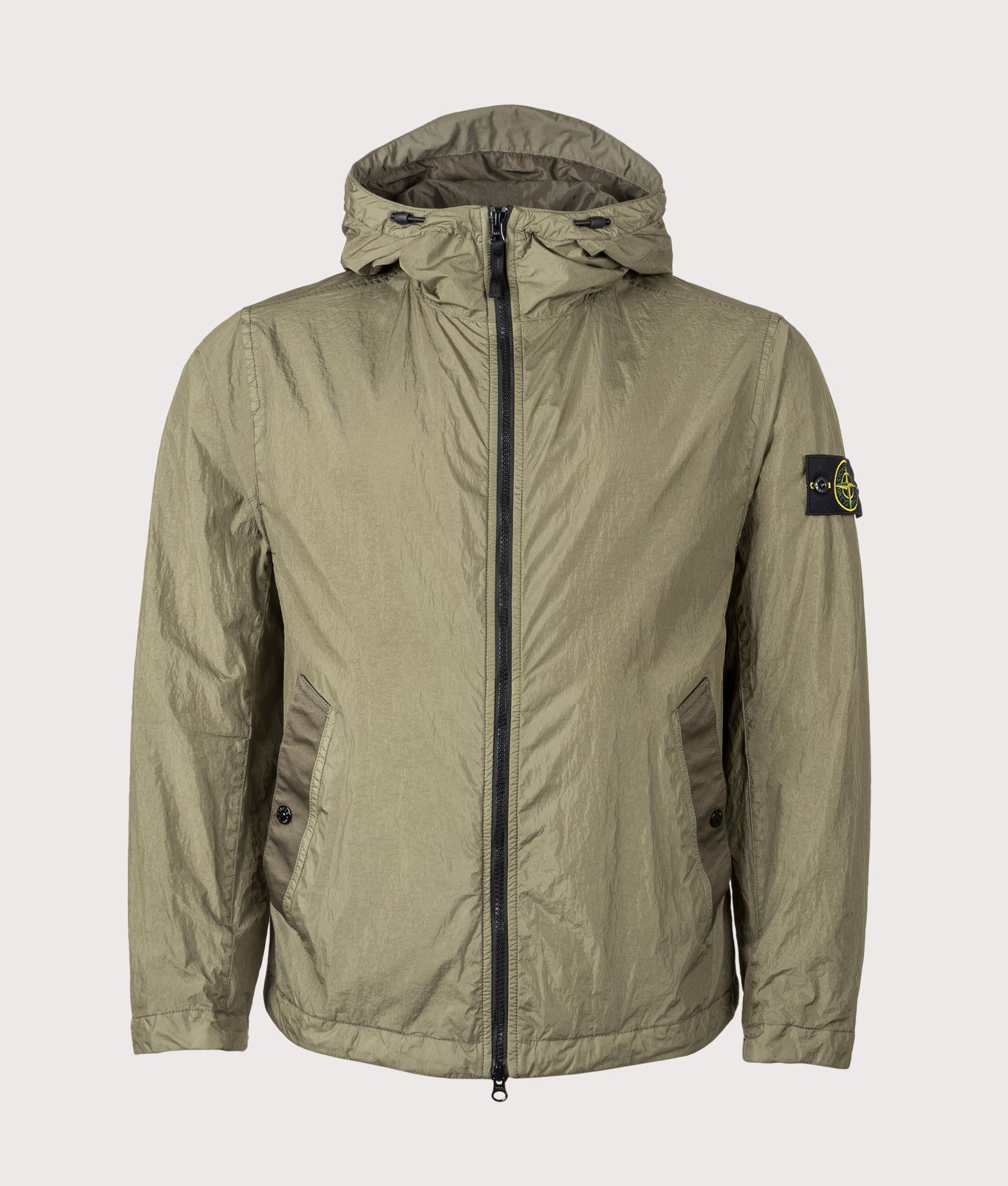 Hooded Full Zip Jacket in Military Green | Stone Island | EQVVS | Front shot 