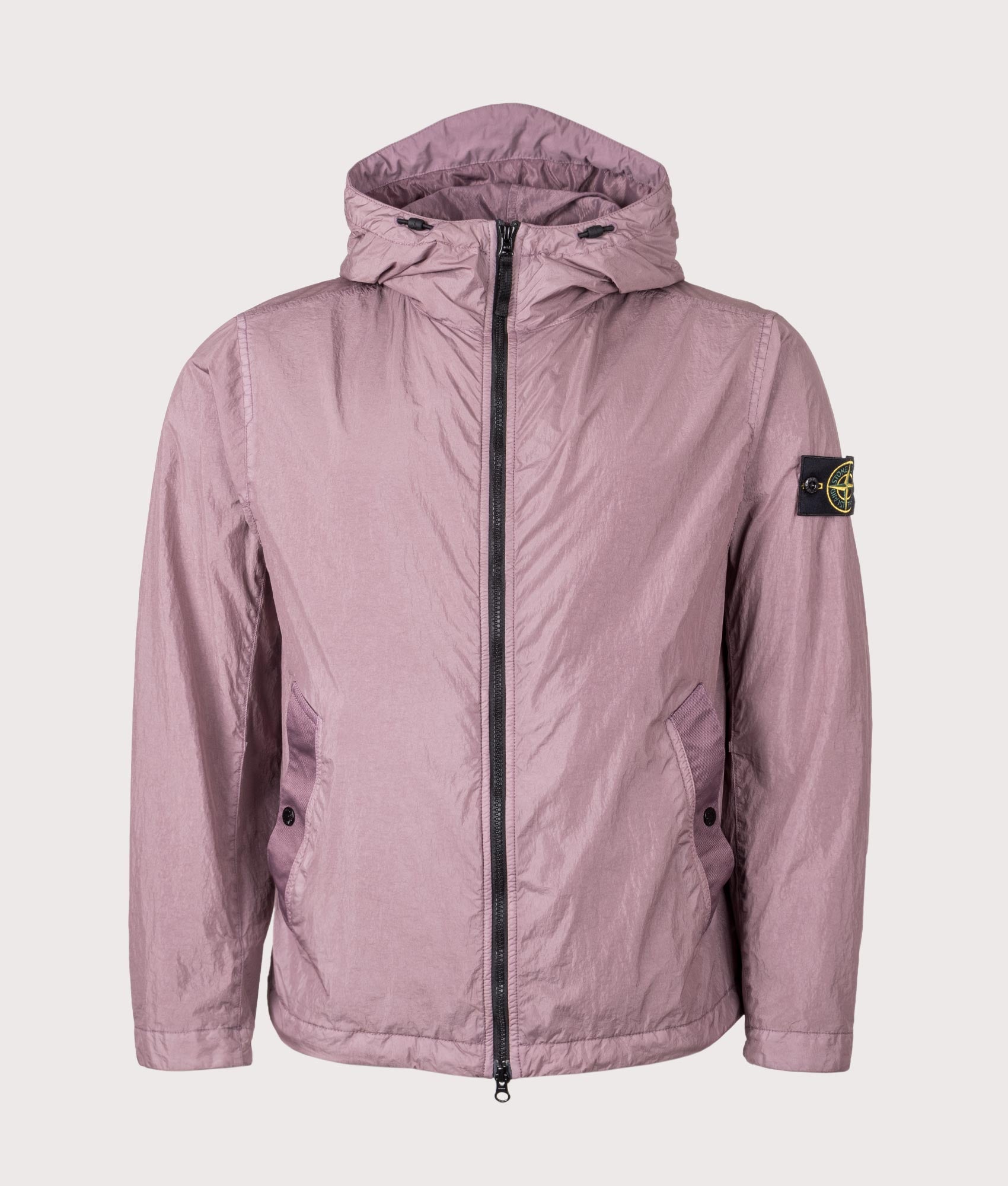 Hooded Full Zip Jacket in Purple Gray | Stone Island | EQVVS | Front shot 