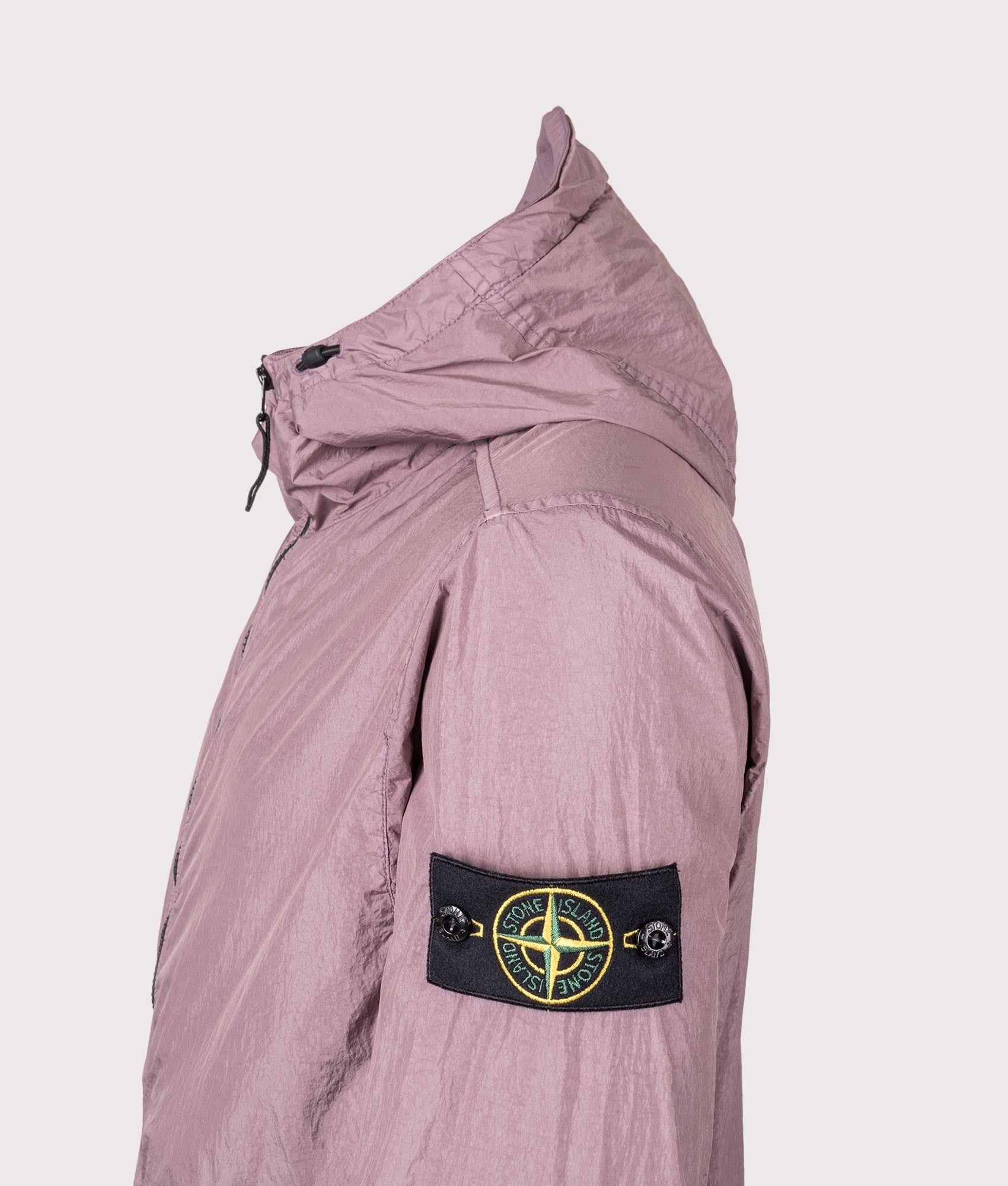 Hooded Full Zip Jacket in Purple Gray | Stone Island | EQVVS | Side detail shot 
