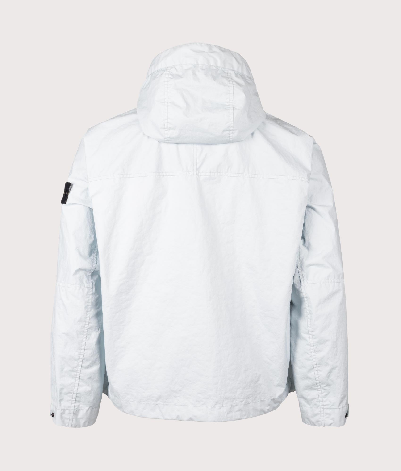 Hooded Full Zip Short Parka in Sky Blue | Stone Island | EQVVS | Back shot 