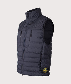 Seamless Tunnel Nylon Down-TC Vest in Navy Blue | STONE ISLAND | EQVVS