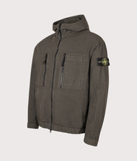 Comfort Fit Organic Cotton Ripstop Hooded Overshirt: V0078 Coal Grey 