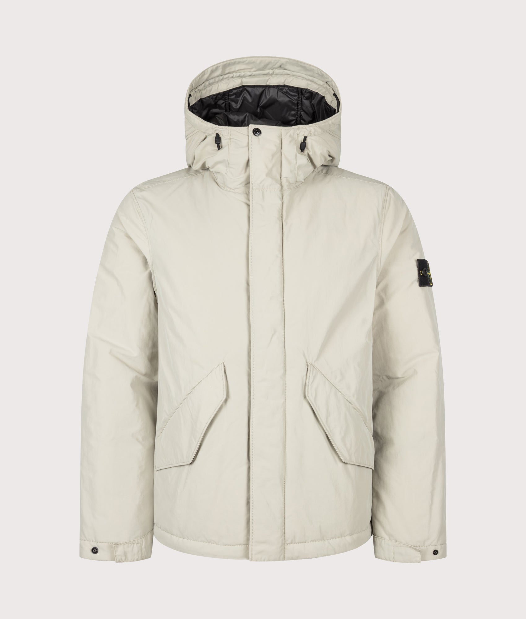 Stone Island Micro Twill Jacket in Sand at EQVVS Menswear. Front shot.