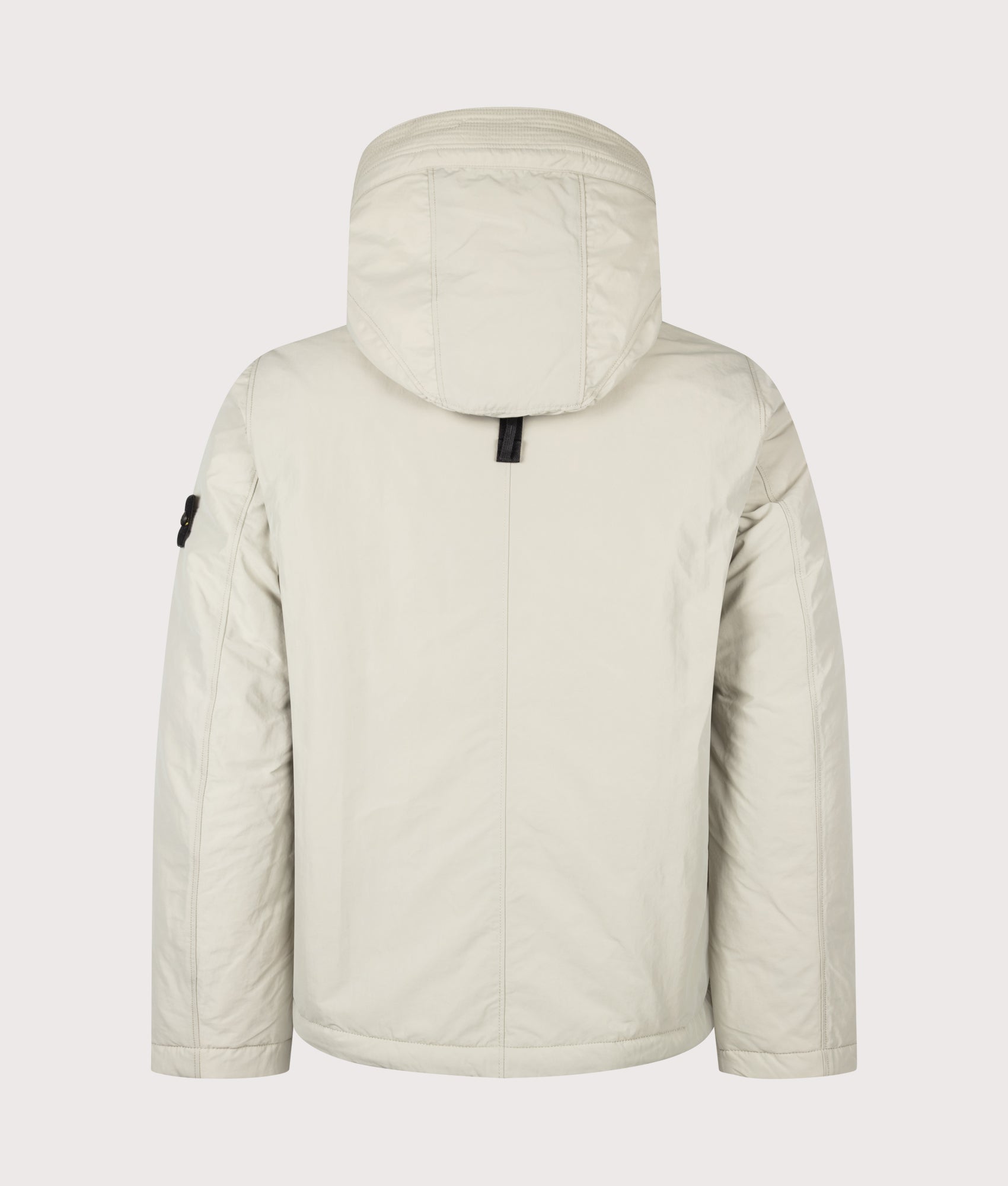 Stone Island Micro Twill Jacket in Sand at EQVVS Menswear. Back shot.
