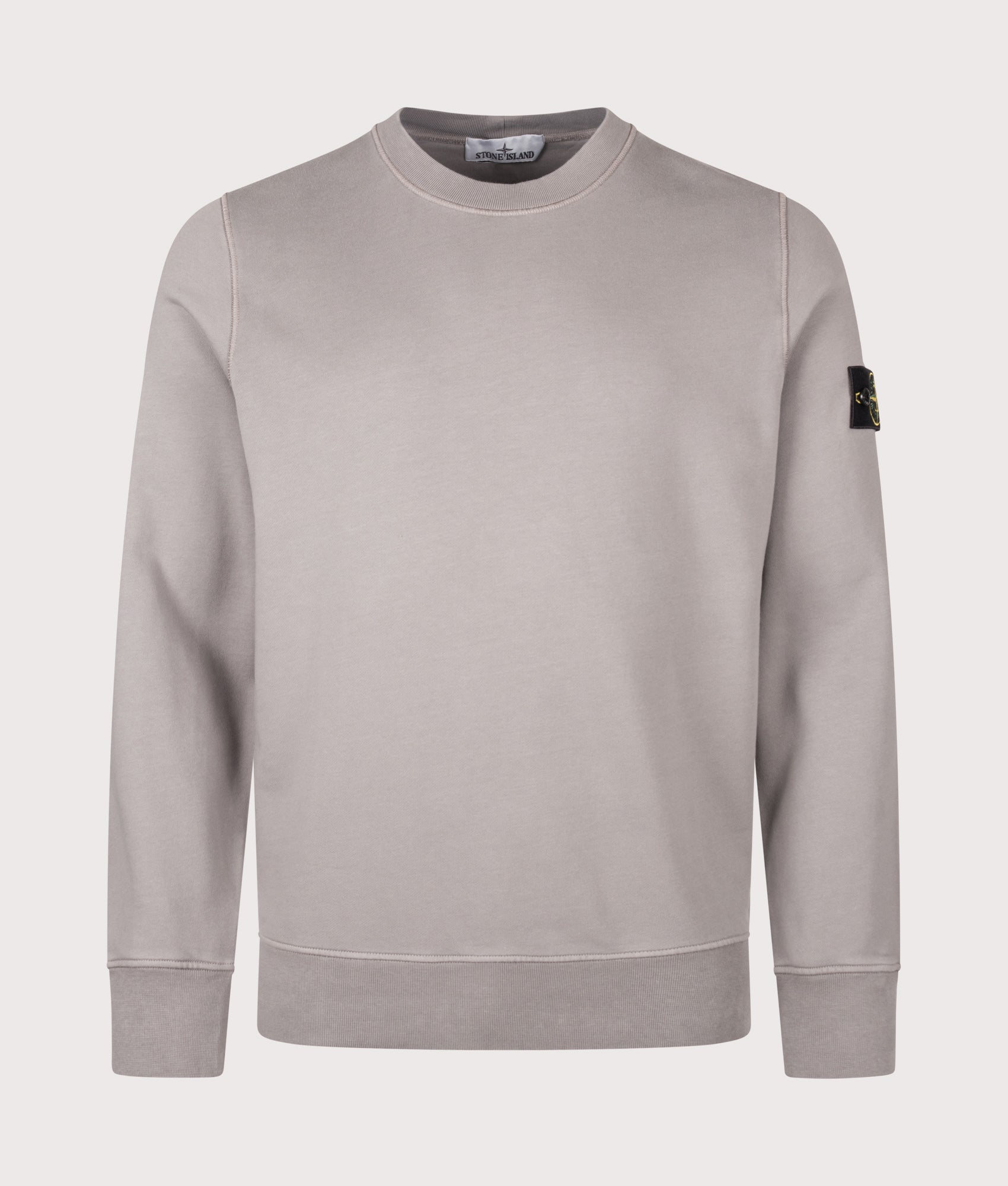 Stone Island Organic Cotton Fleece Sweatshirt in Gray at EQVVS Menswear.  Front shot.