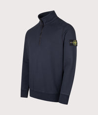 Organic Cotton Fleece Quarter Zip Sweatshirt: V0020 Navy Blue 