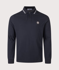 Slim Fit Long Sleeve Polo Shirt: V0020 Navy Blue 