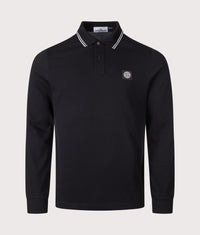 Slim Fit Long Sleeve Polo Shirt: V0029 Black 