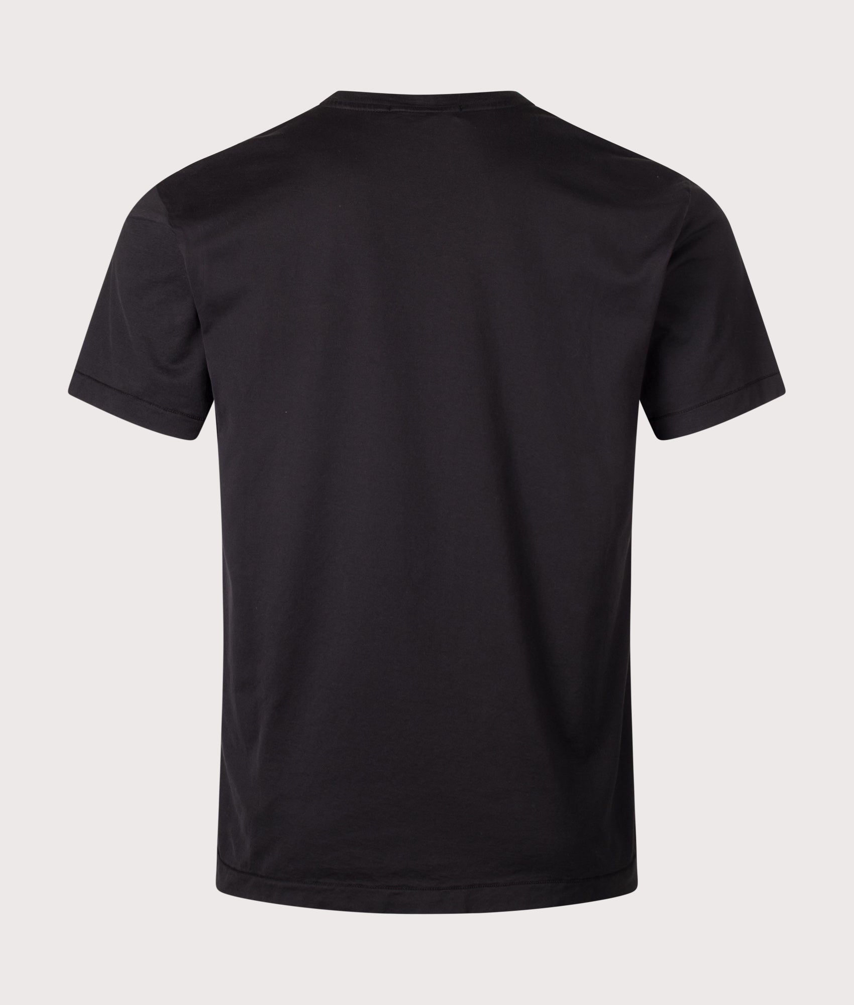 Stone Island Slim Fit 60/2 Cotton Jersey T-Shirt in Black at EQVVS Menswear. Back shot.