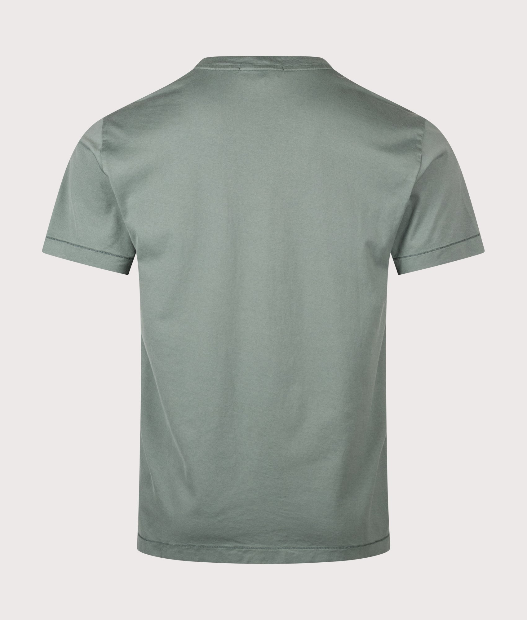 Stone Island piece Slim Fit 60/2 Cotton Jersey T-Shirt in Ocean Green at EQVVS Menswear. Back shot.