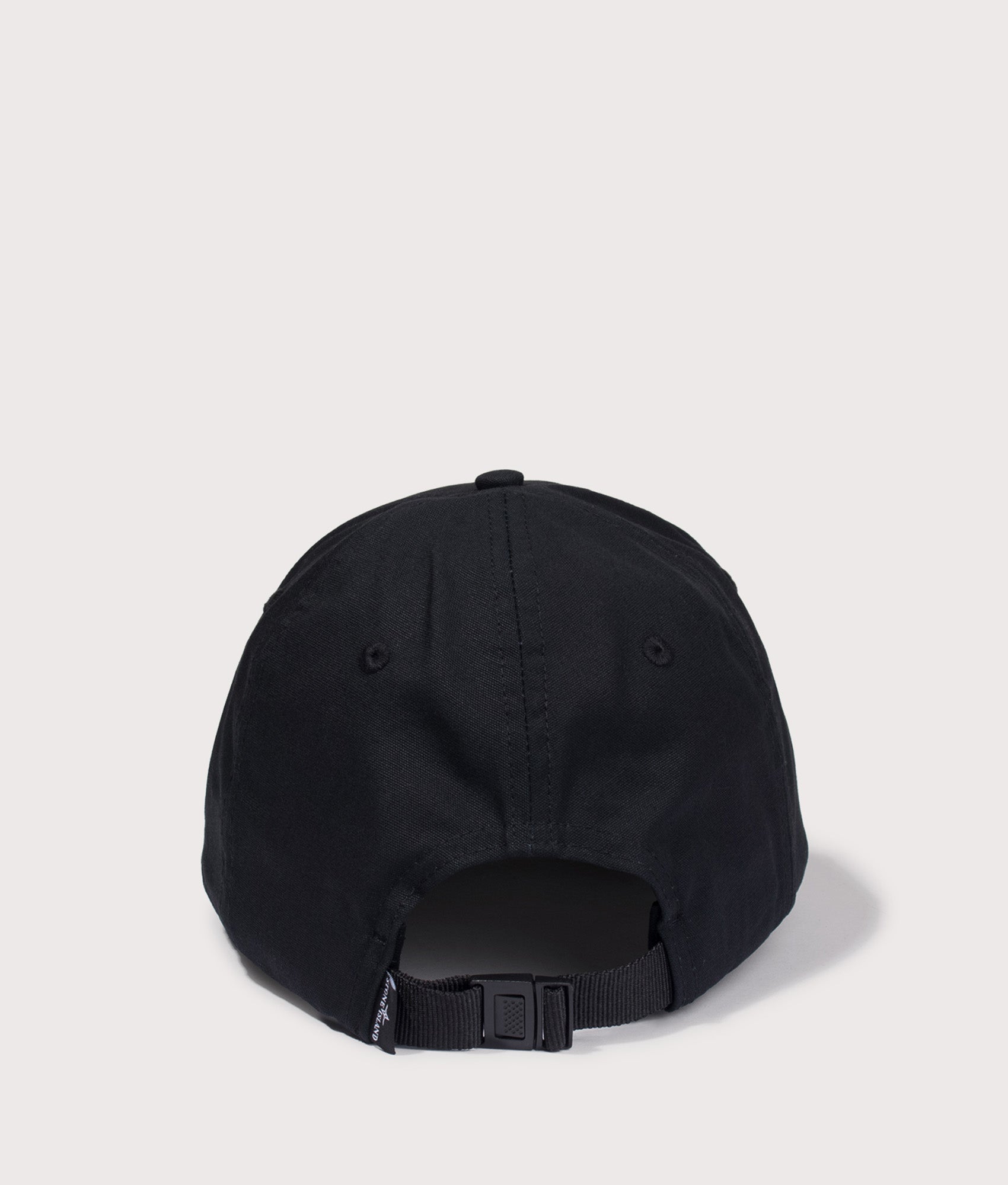 Stone Island Cotton Reps Baseball Cap in Black at EQVVS Menswear. Back shot.