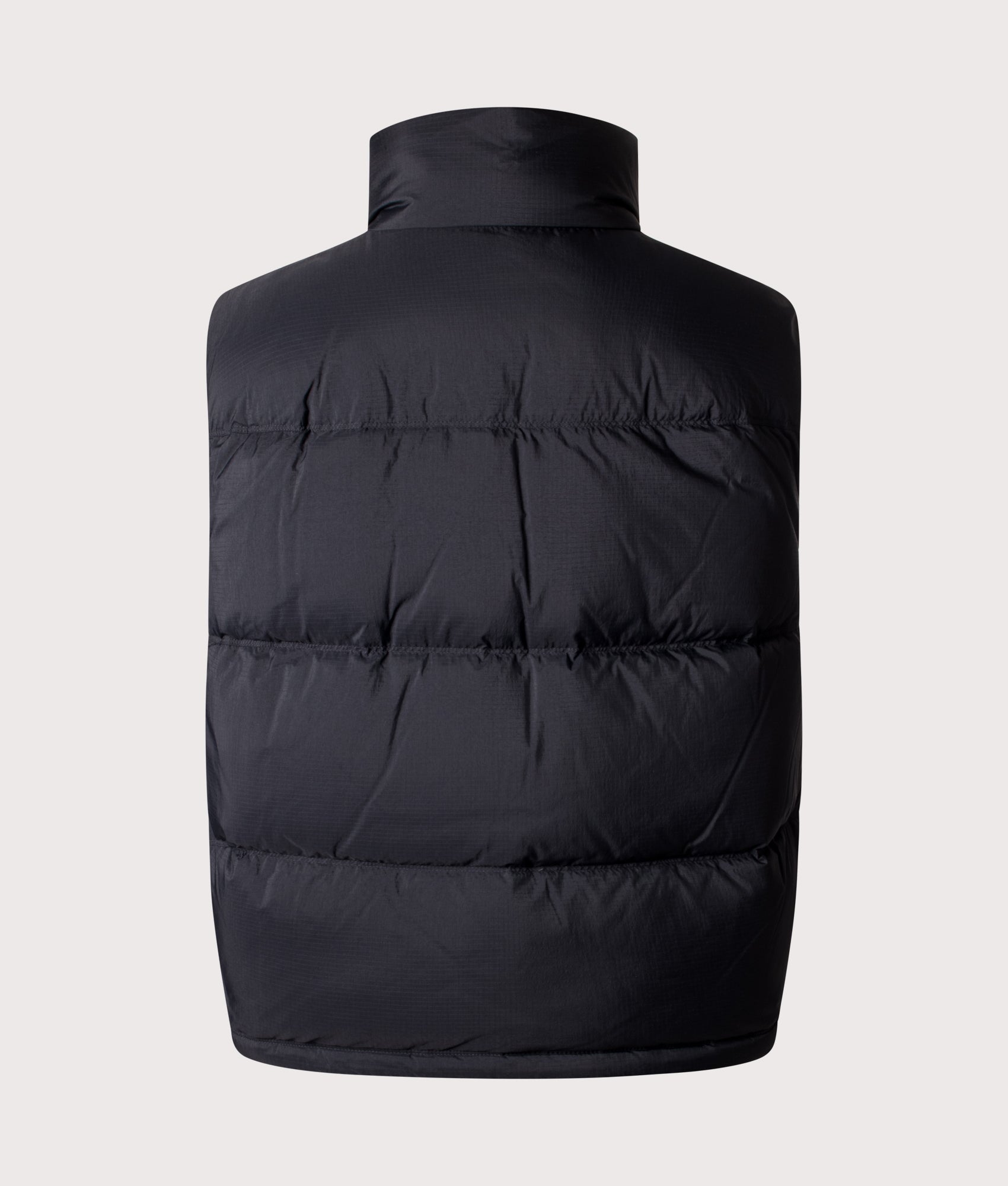 Stone Island Matt Ripstop CORDURA® Advanced Fabrics Vest in Black at EQVVS Menswear. Back shot.