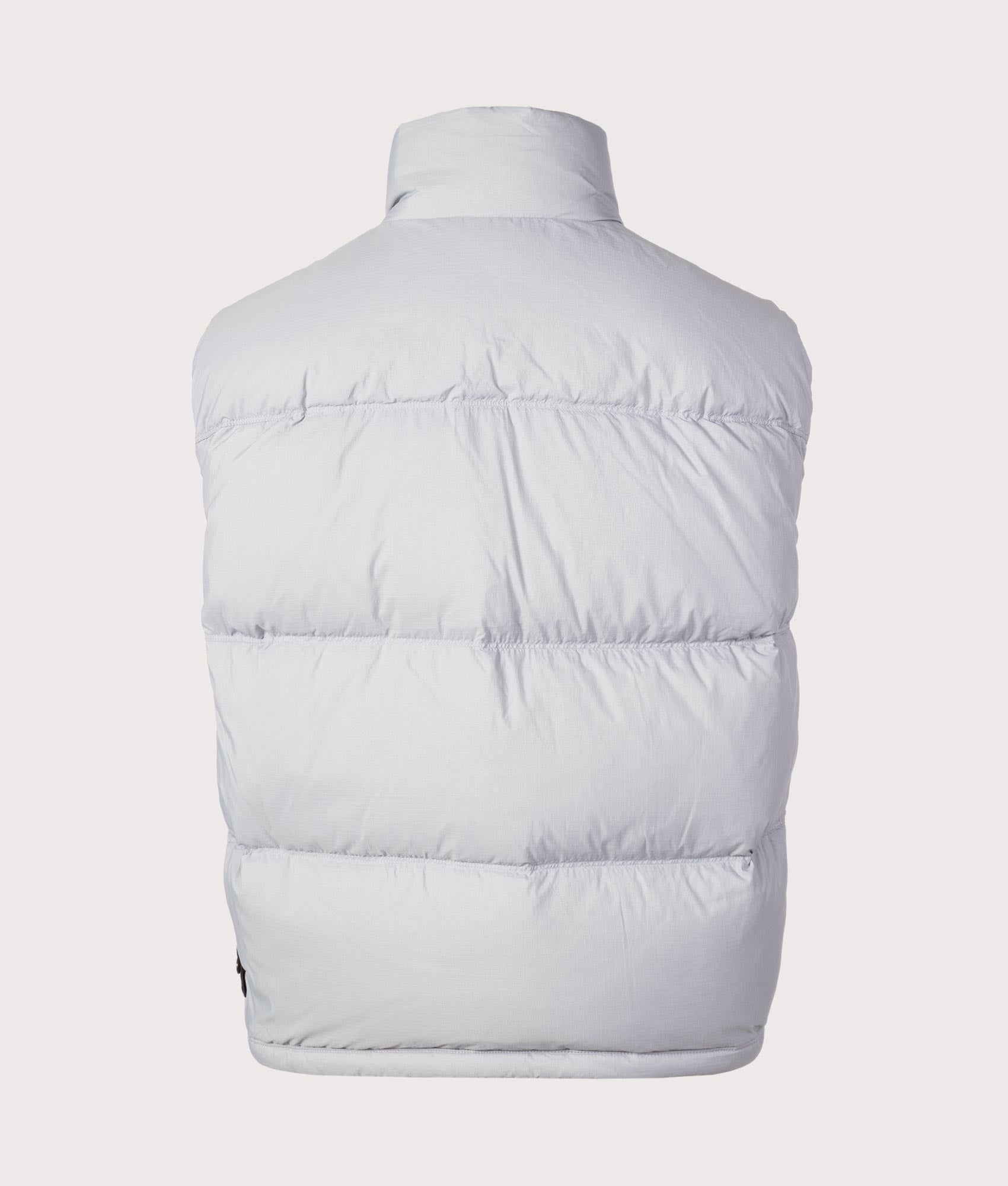 Stone Island Matt Ripstop CORDURA® Advanced Fabrics Vest in Ash Grey at EQVVS Menswear. Back shot.