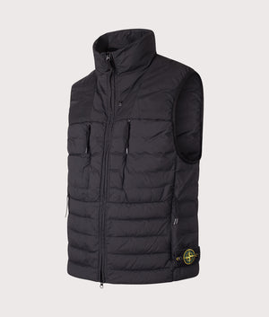 Seamless Tunnel Nylon Down-TC Vest in Black | STONE ISLAND | EQVVS