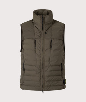 Seamless Tunnel Nylon Down-TC Vest in Coal Grey | STONE ISLAND | EQVVS