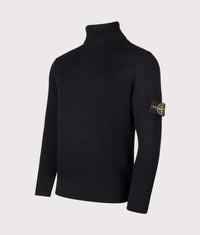 Full Rib RWS Wool Turtle Neck Jumper: V0029 Black 