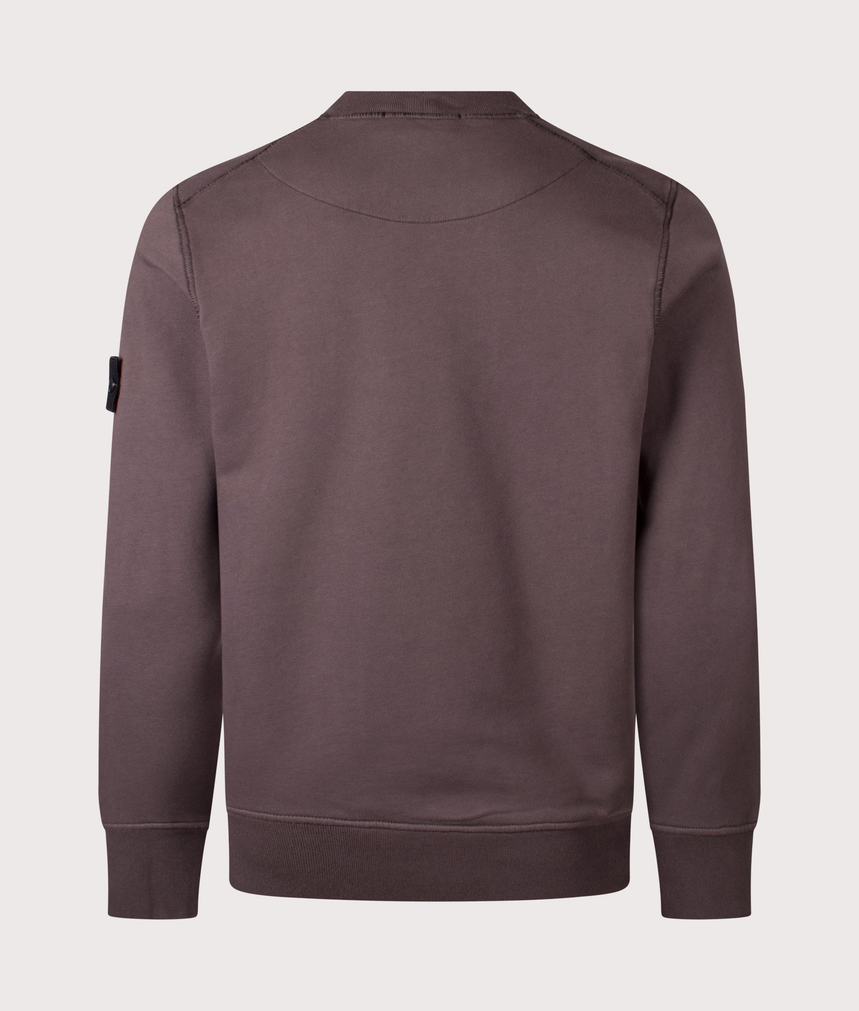 Stone Island Organic Cotton Sweatshirt in Charcoal at EQVVS Menswear. Back shot.