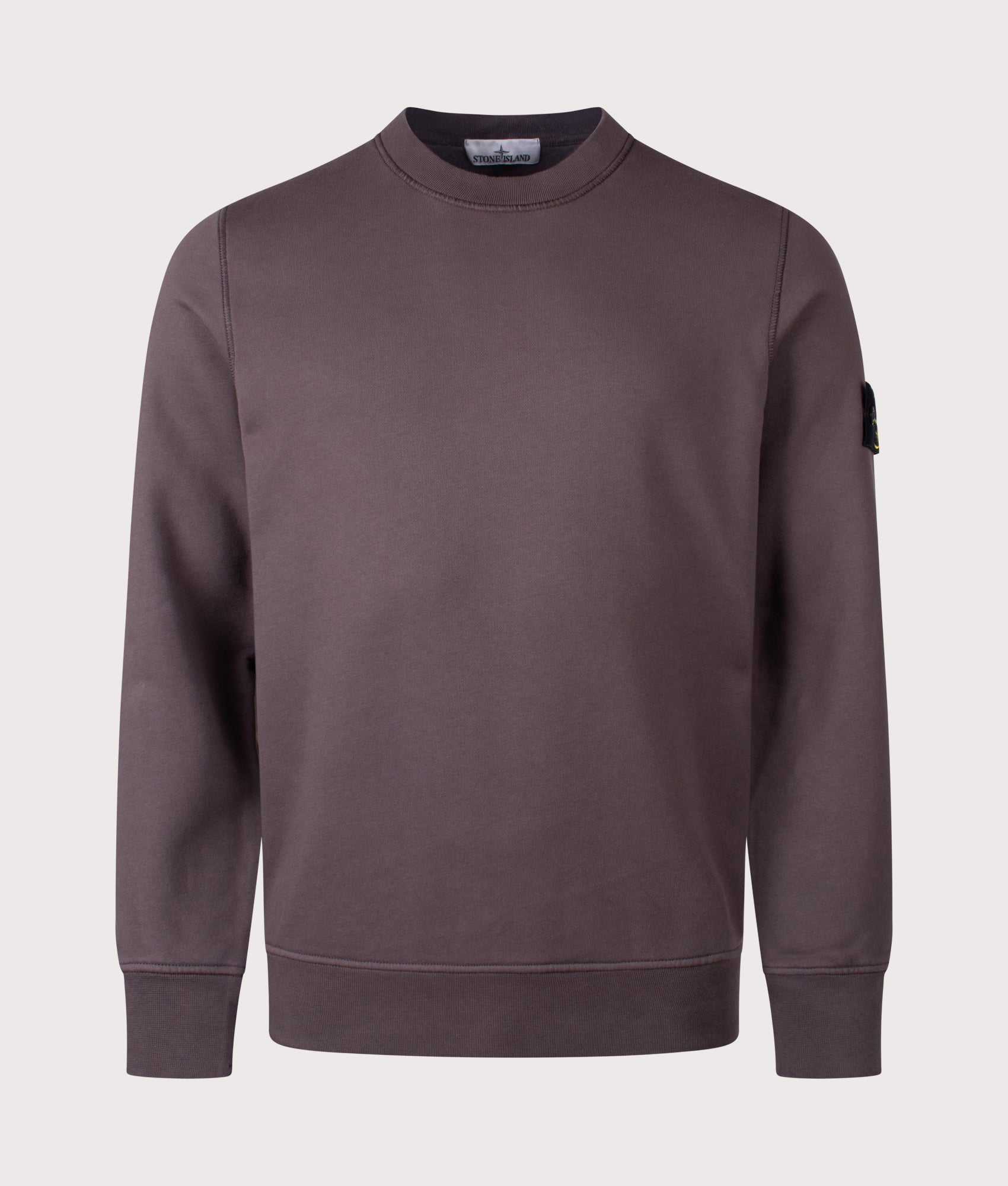 Stone Island Organic Cotton Sweatshirt in Charcoal at EQVVS Menswear. Front shot.