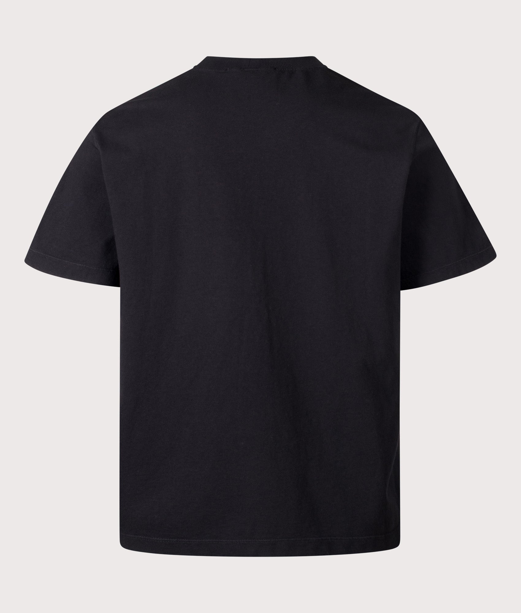 Stone Island Combed Organic Cotton Jersey T-Shirt in Black at EQVVS Menswear. Back shot.