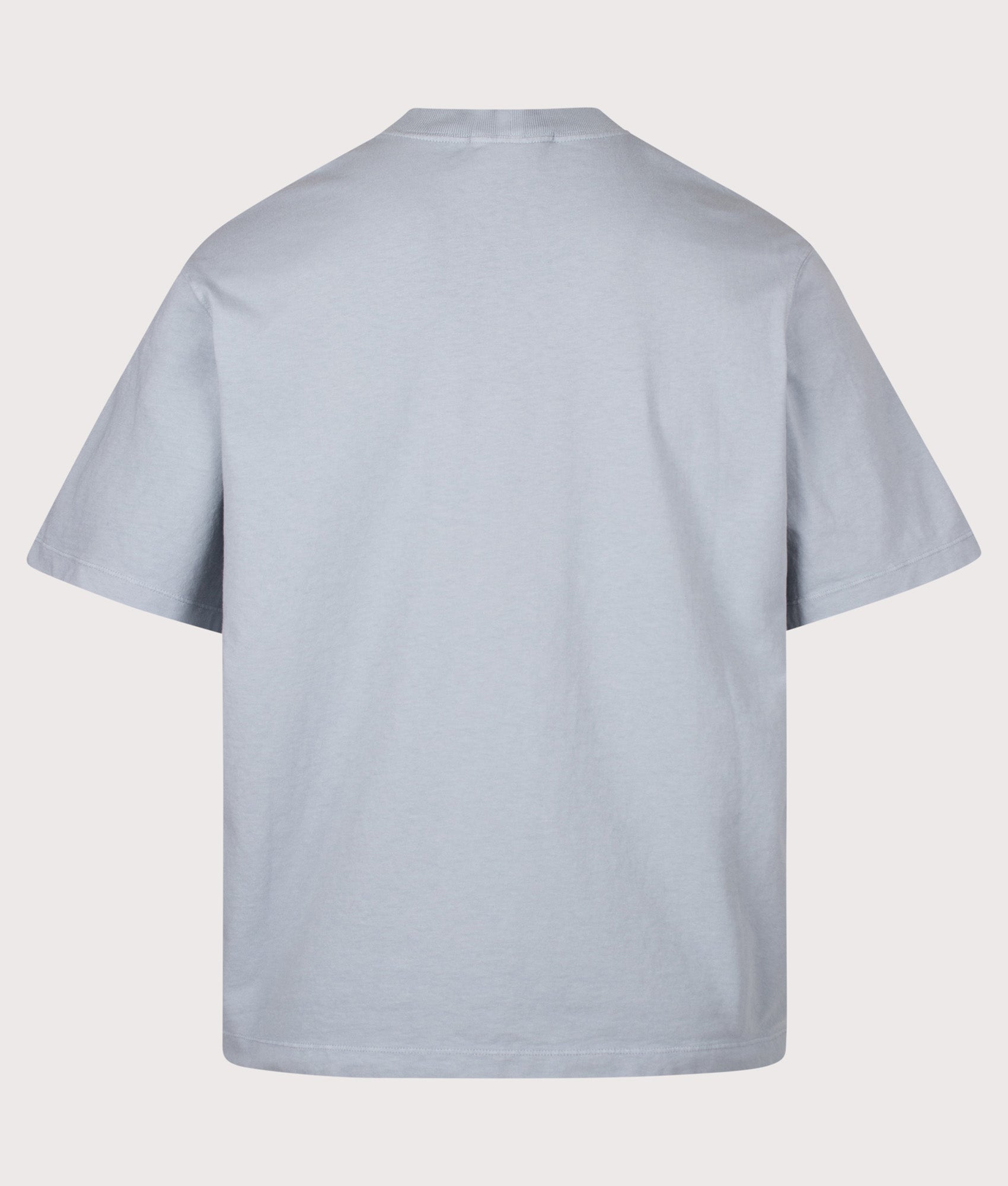 Stone Island Combed Organic Cotton Jersey T-Shirt in Ash Grey at EQVVS Menswear. Back shot.