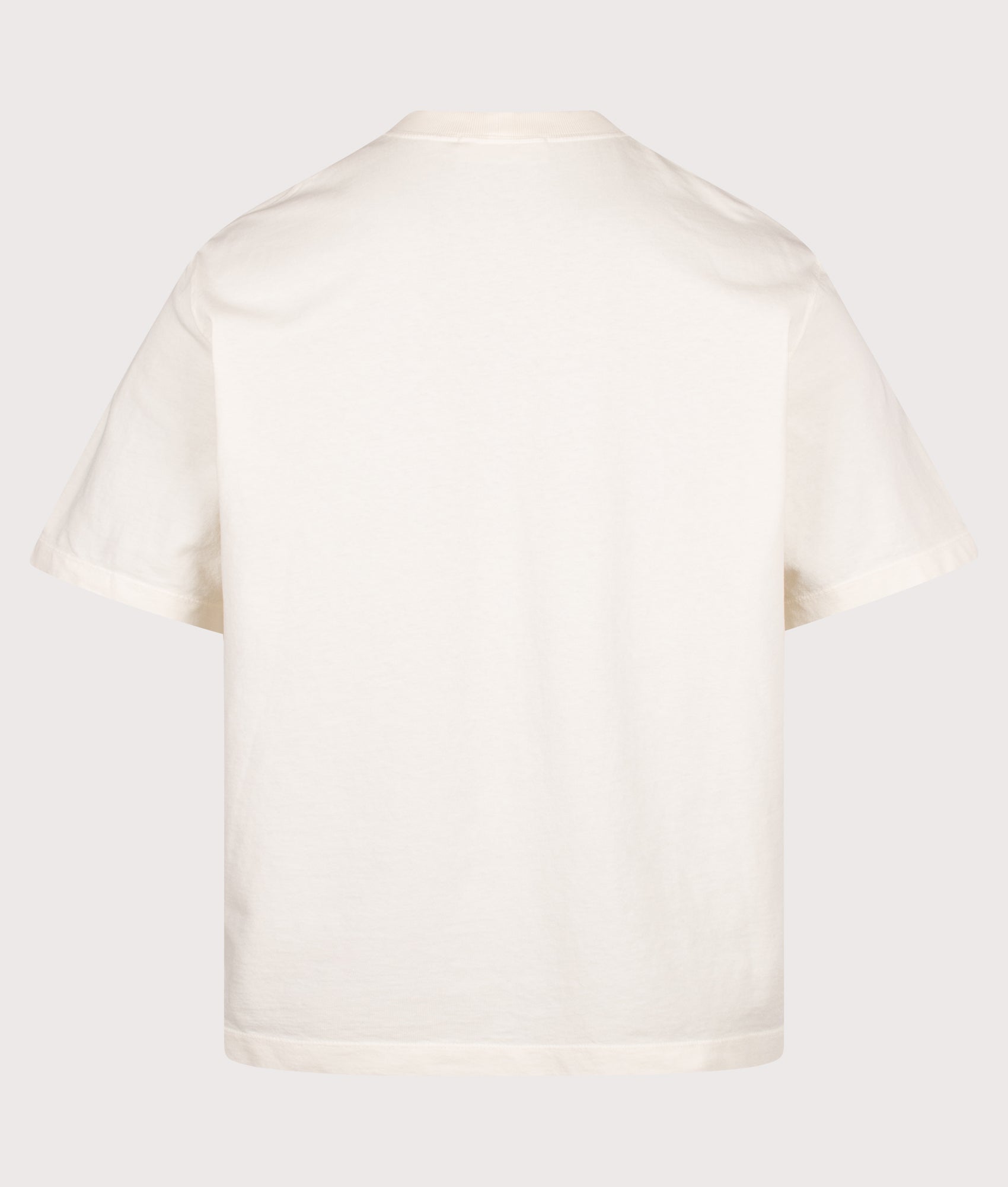 Stone Island Combed Organic Cotton Jersey T-Shirt in Ivory at EQVVS Menswear. Back shot.