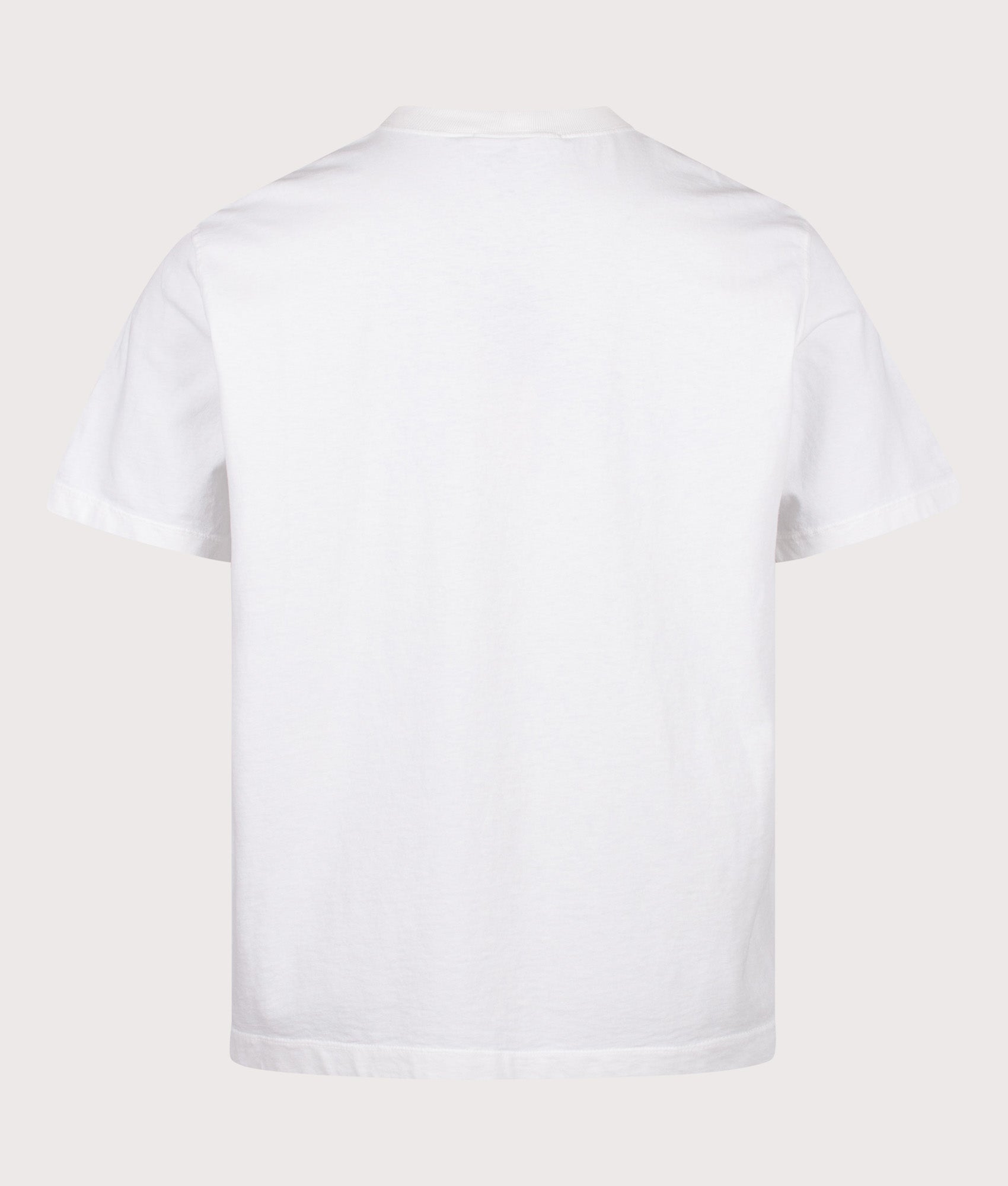 Stone Island Combed Organic Cotton Jersey T-Shirt in White at EQVVS Menswear. Back shot.