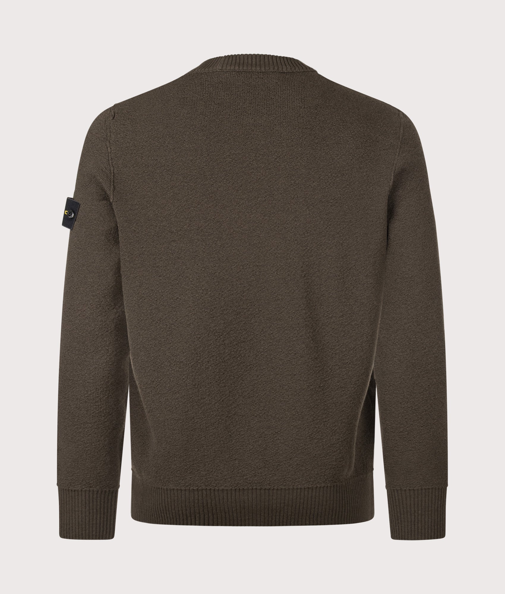Stone Island Loose Fit Pure RWS Wool Jumper in Coal Grey at EQVVS Menswear. Back shot.