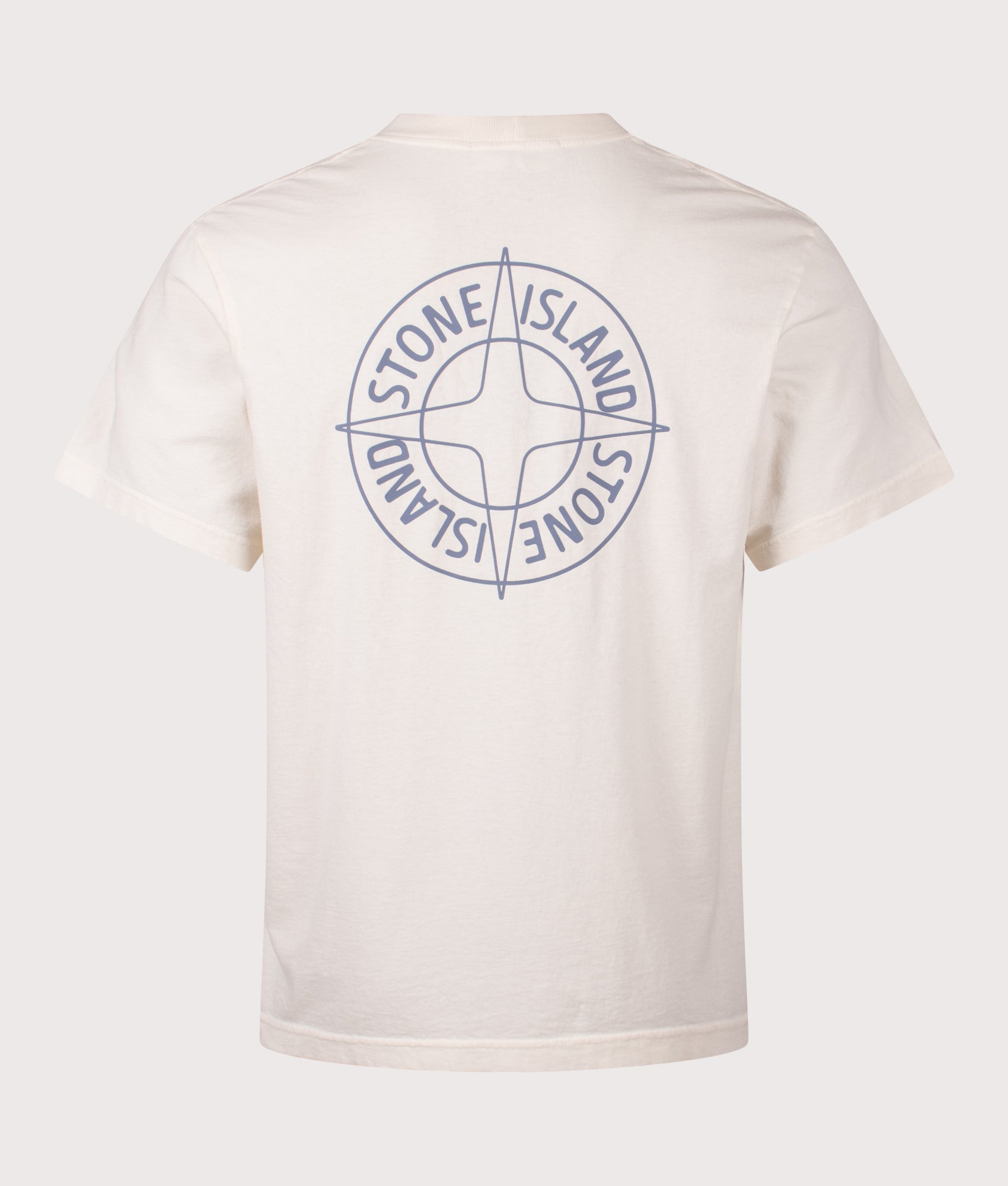 Stone Island ‘Outline Compass’ print T-Shirt in Ivory at EQVVS Menswear. Back shot.