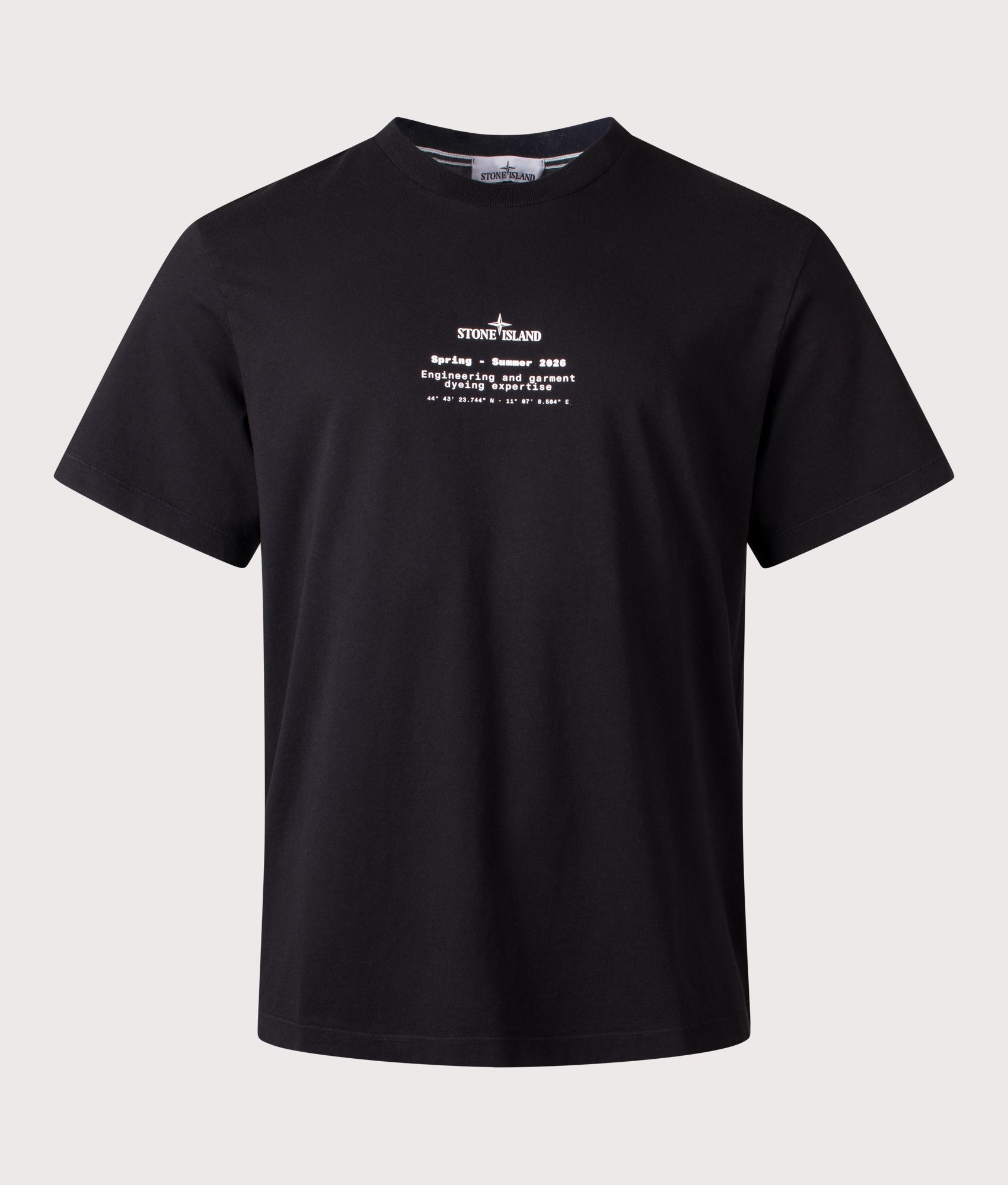 Relaxed fit ‘Stone’ Back Print T-Shirt in  Black at EQVVS Menswear. Front shot.