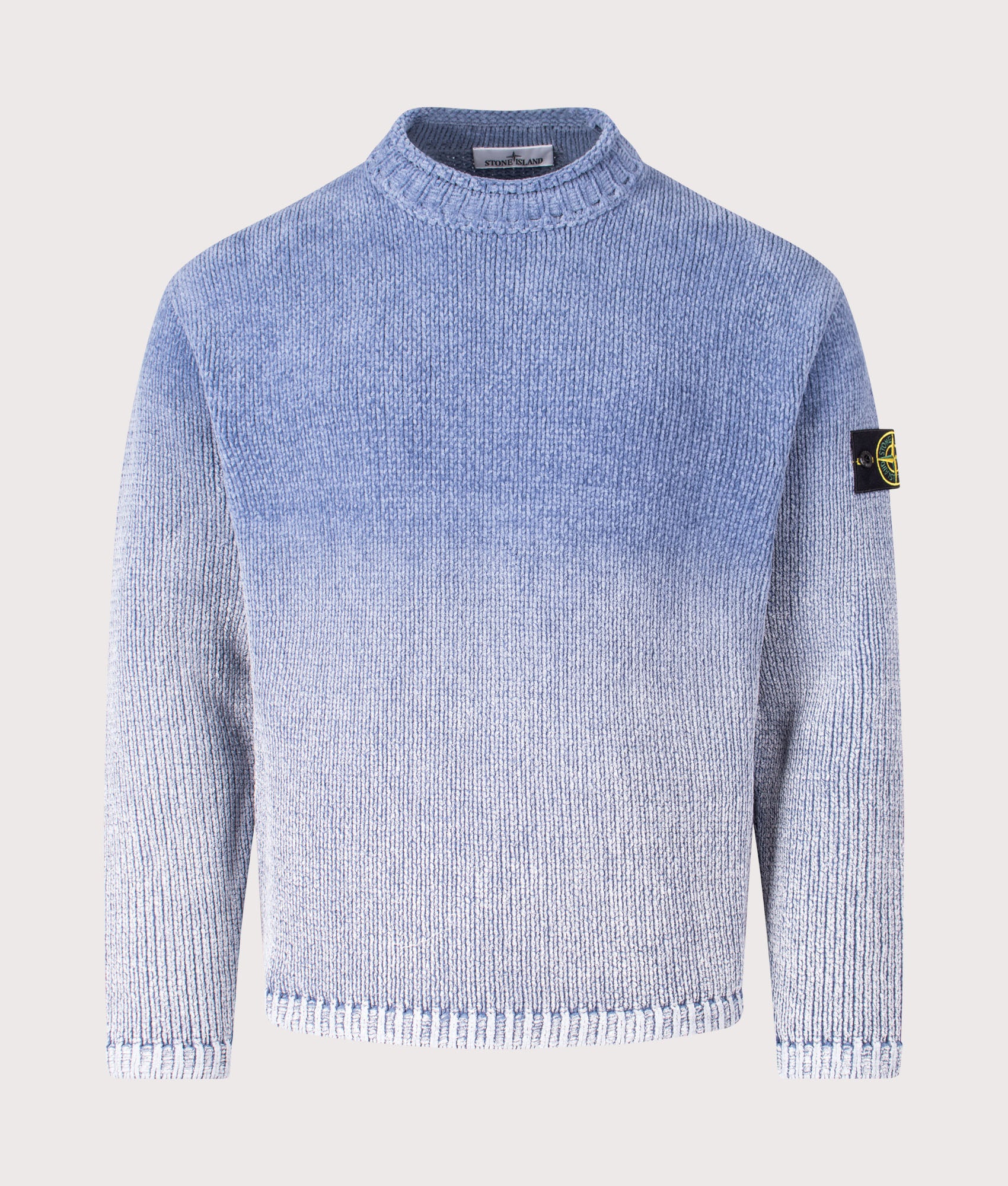 Oversized Fit Chenille Degradé Print Jumper in Dark Blue | 100% Cotton | Stone Island | EQVVS | Front shot 