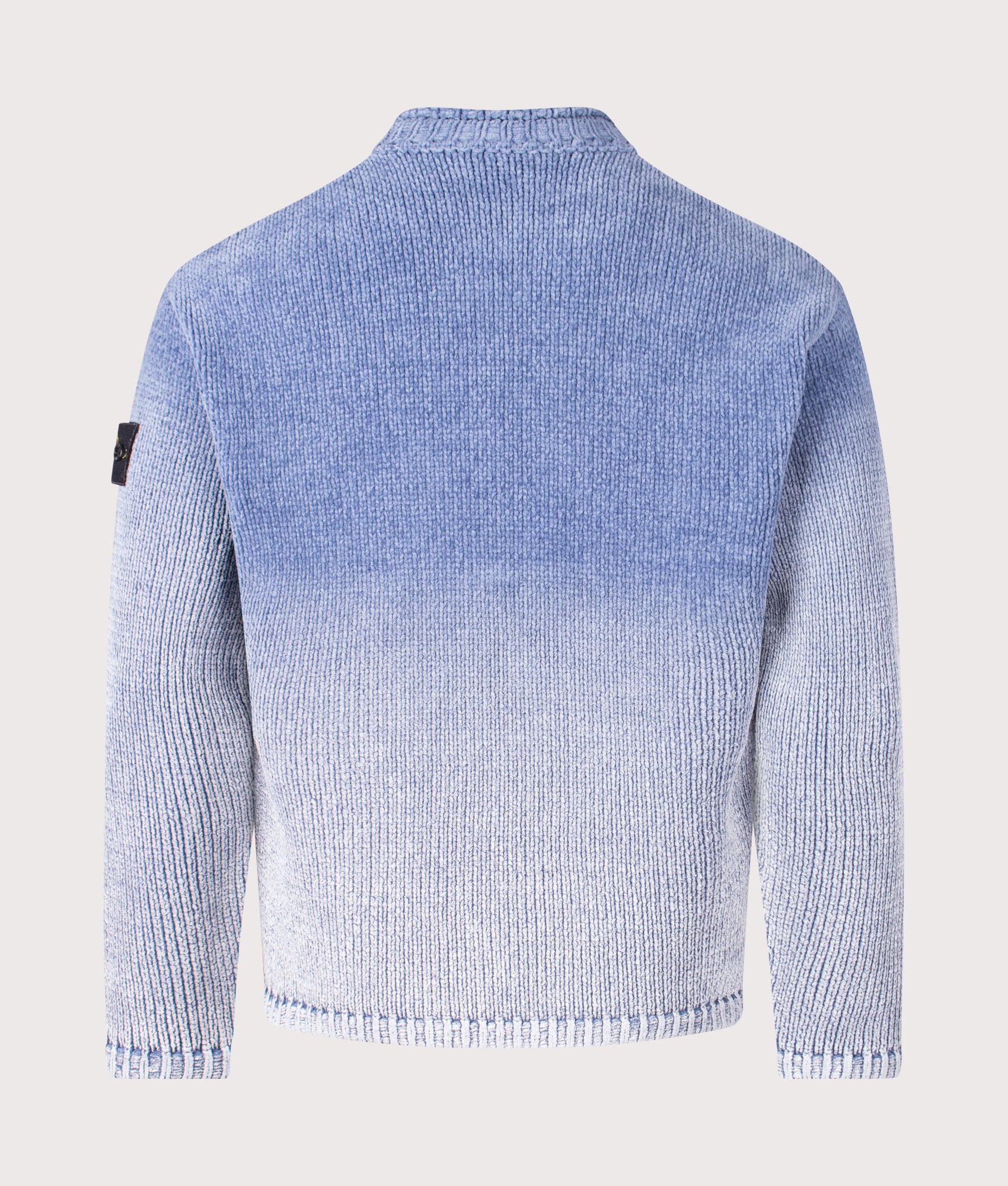 Oversized Fit Chenille Degradé Print Jumper in Dark Blue | 100% Cotton | Stone Island | EQVVS | Back shot 