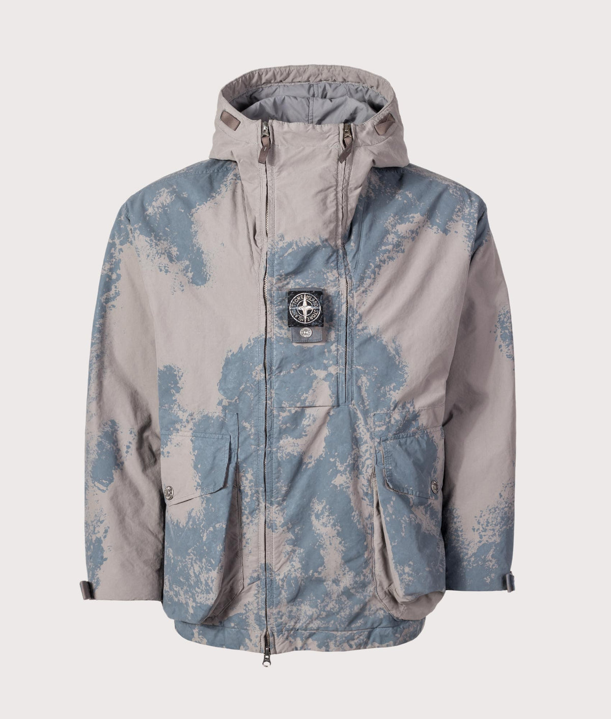 Stone Island Hand Painted David Light-TC Parka in Gray at EQVVS Menswear. Front shot.