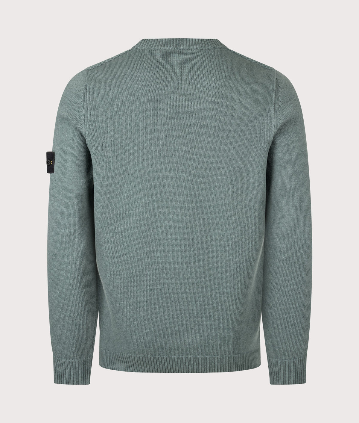 Stone Island Lambswool Crewneck Jumper in Ocean Green at EQVVS Menswear. Back shot.