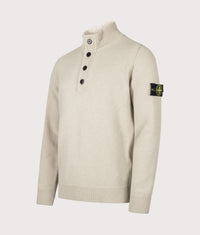 Lambswool Button Up Jumper: V0095 Sand 