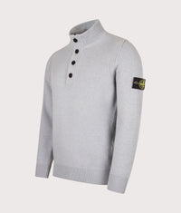 Lambswool Button Up Jumper: V0049 Ash Grey 