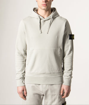 Organic Cotton Hoodie in Pearl Grey | STONE ISLAND | EQVVS
