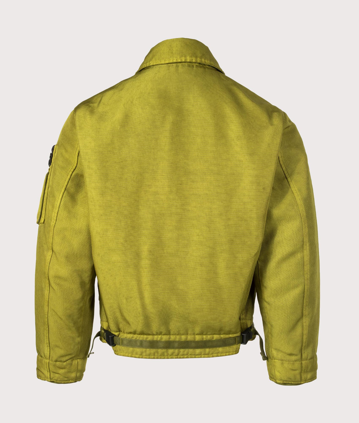 Stone Island Dense Oxford Nylon-TC Jacket in Cactus at EQVVS Menswear. Back shot.