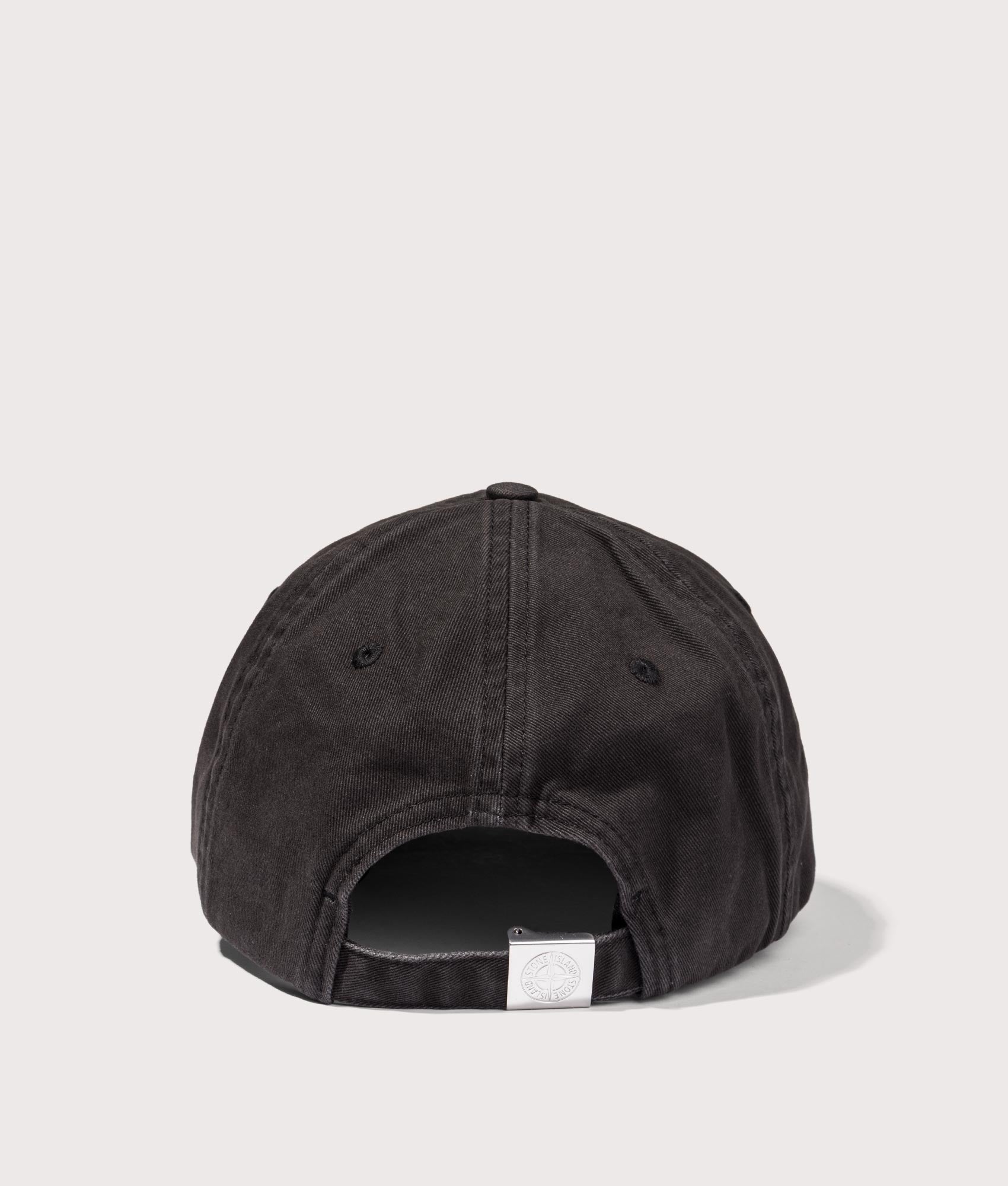 Gabardine Logo Embroidery Cap in Black | Stone Island | EQVVS | Back shot 