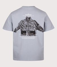 Regular Fit ‘ARCHIVIO’ Print T-Shirt: V0049 Ash Grey 