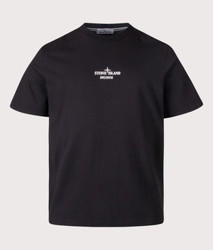 Regular Fit 'ARCHIVIO' Print T-Shirt in Black | STONE ISLAND | EQVVS