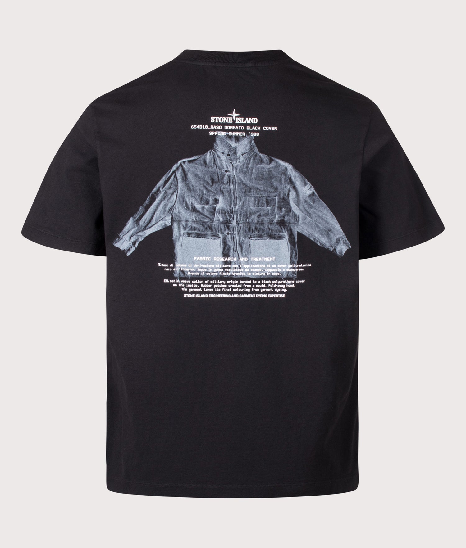 Regular Fit 'ARCHIVIO' Print T-Shirt in Black | STONE ISLAND | EQVVS