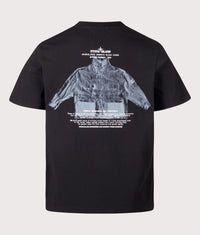 Regular Fit ‘ARCHIVIO’ Print T-Shirt: V0029 Black 