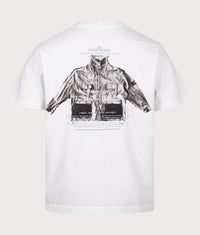 Regular Fit ‘ARCHIVIO’ Print T-Shirt: V0001 White 