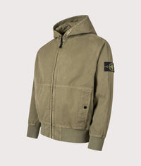 Panama ‘Old’ Effect Zip Through Jacket: V015G Military Green 
