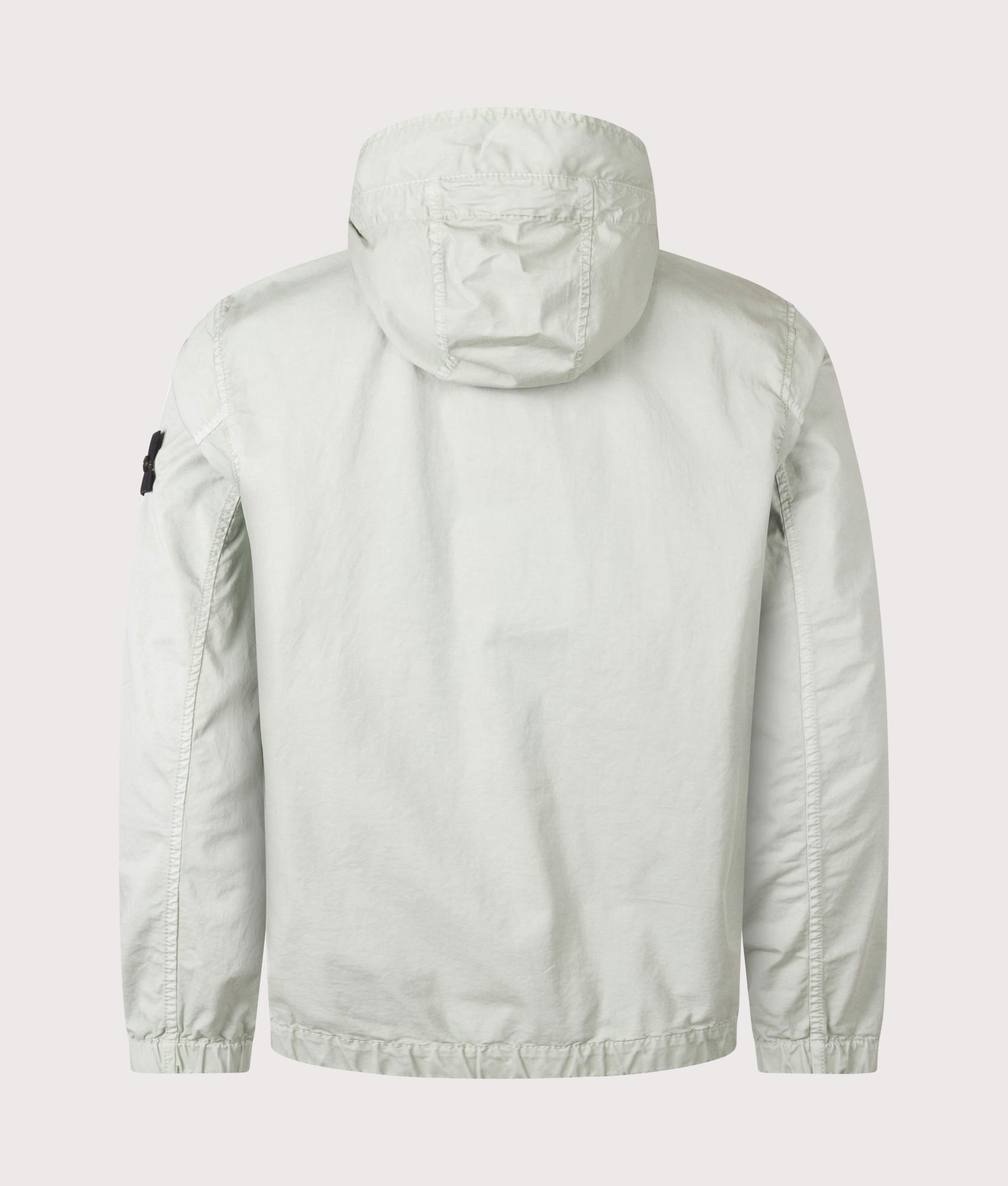Stone Island Hooded Field Jacket in Sage at EQVVS Menswear. Back shot.