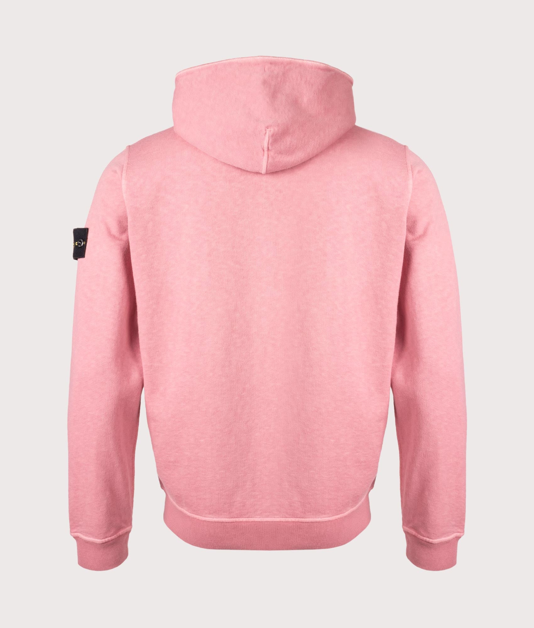 Malfilé ‘Old’ Treatment Fleece Full Zip Hoodie in Oleander | 100% Cotton | Stone Island | EQVVS | Back shot 