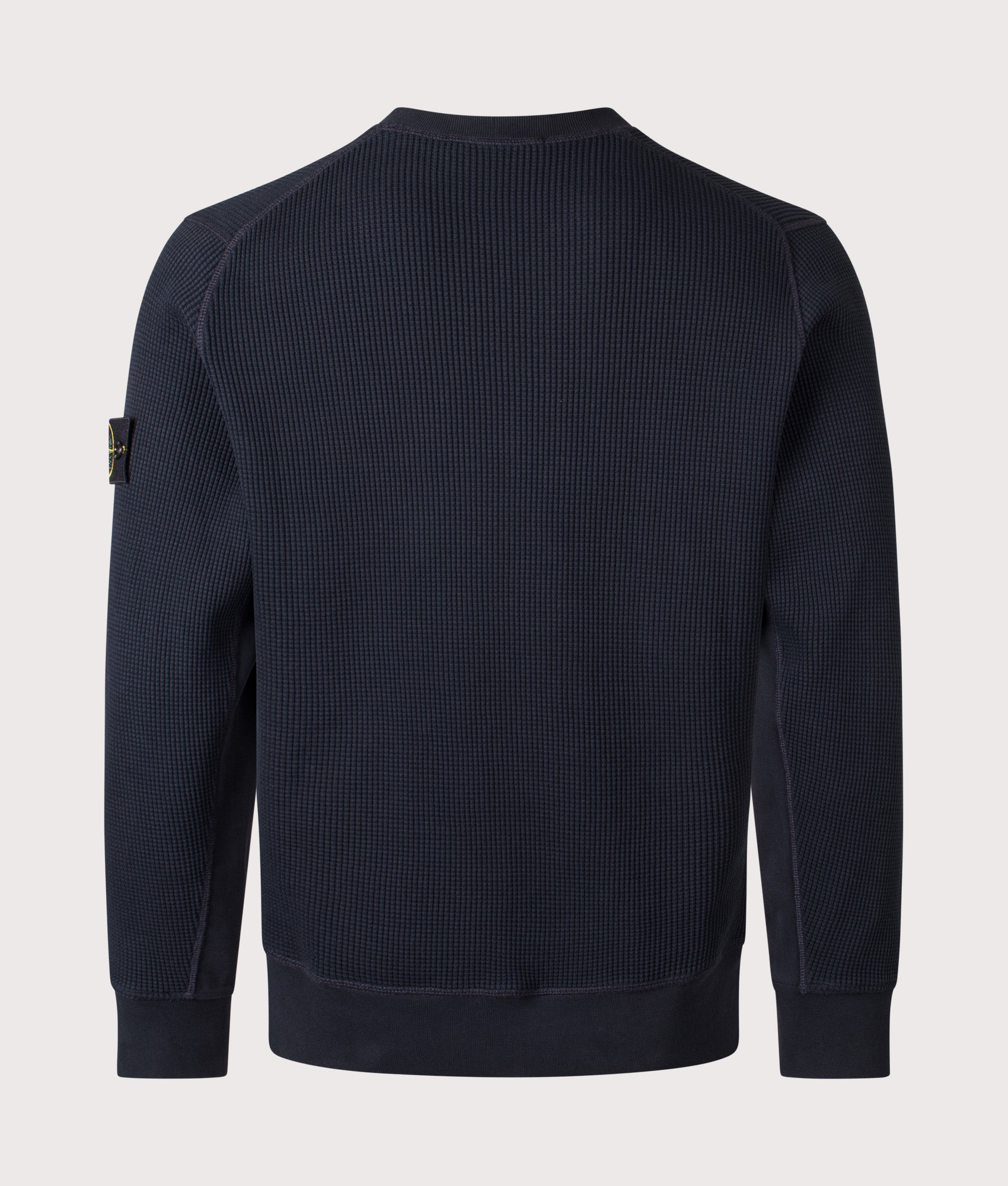 Waffle Knit Sweatshirt in Navy Blue | 100% Cotton | Stone Island | EQVVS | Back shot 