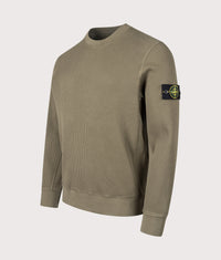 Waffle Knit Sweatshirt: V005G Military Green 