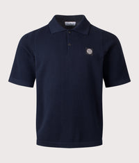 Micro Stitch Organic Cotton Compass Polo Shirt: V0020 Navy Blue 