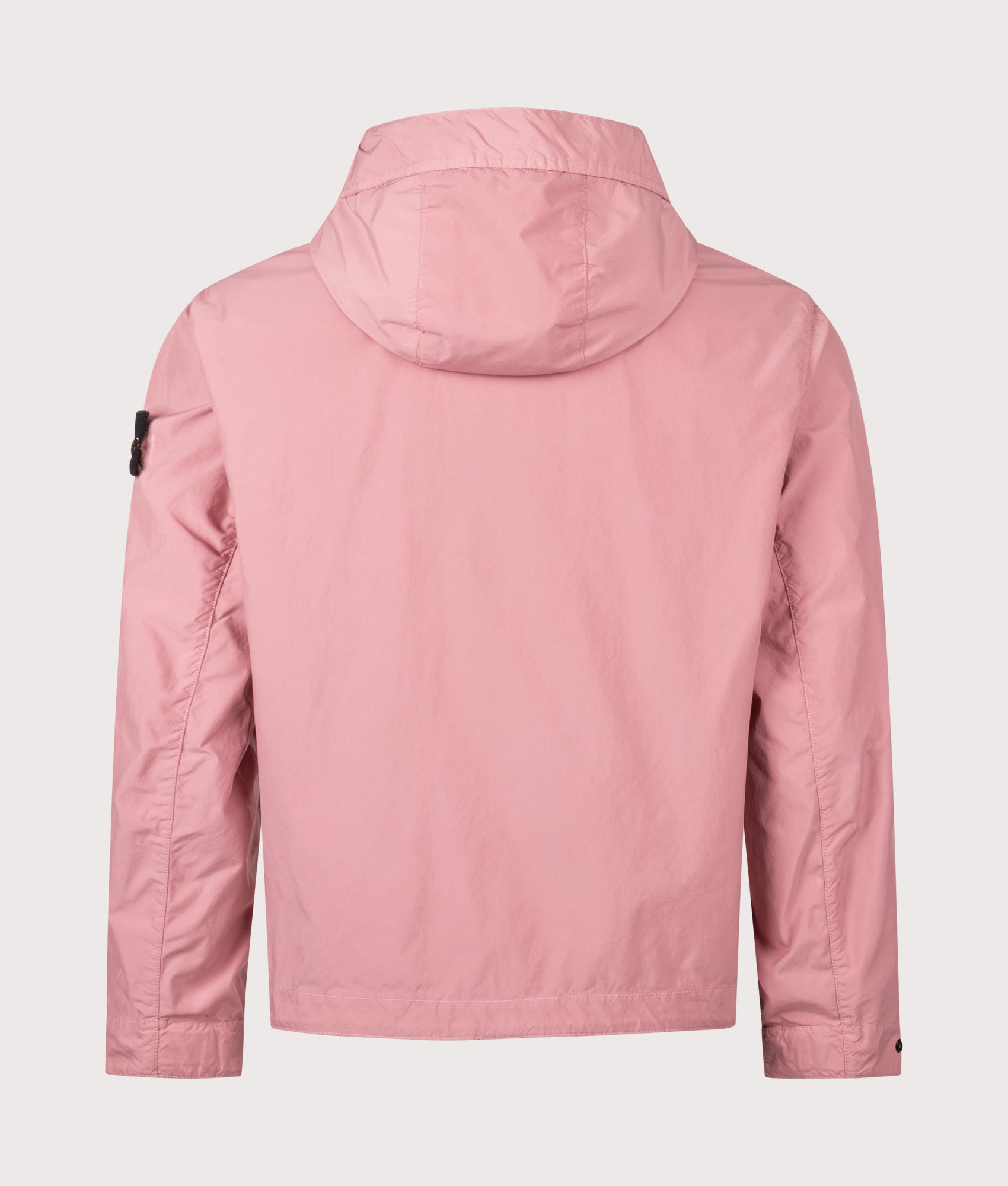 Stone Island Hooded Short Parka in Oleander at EQVVS Menswear. Back shot.